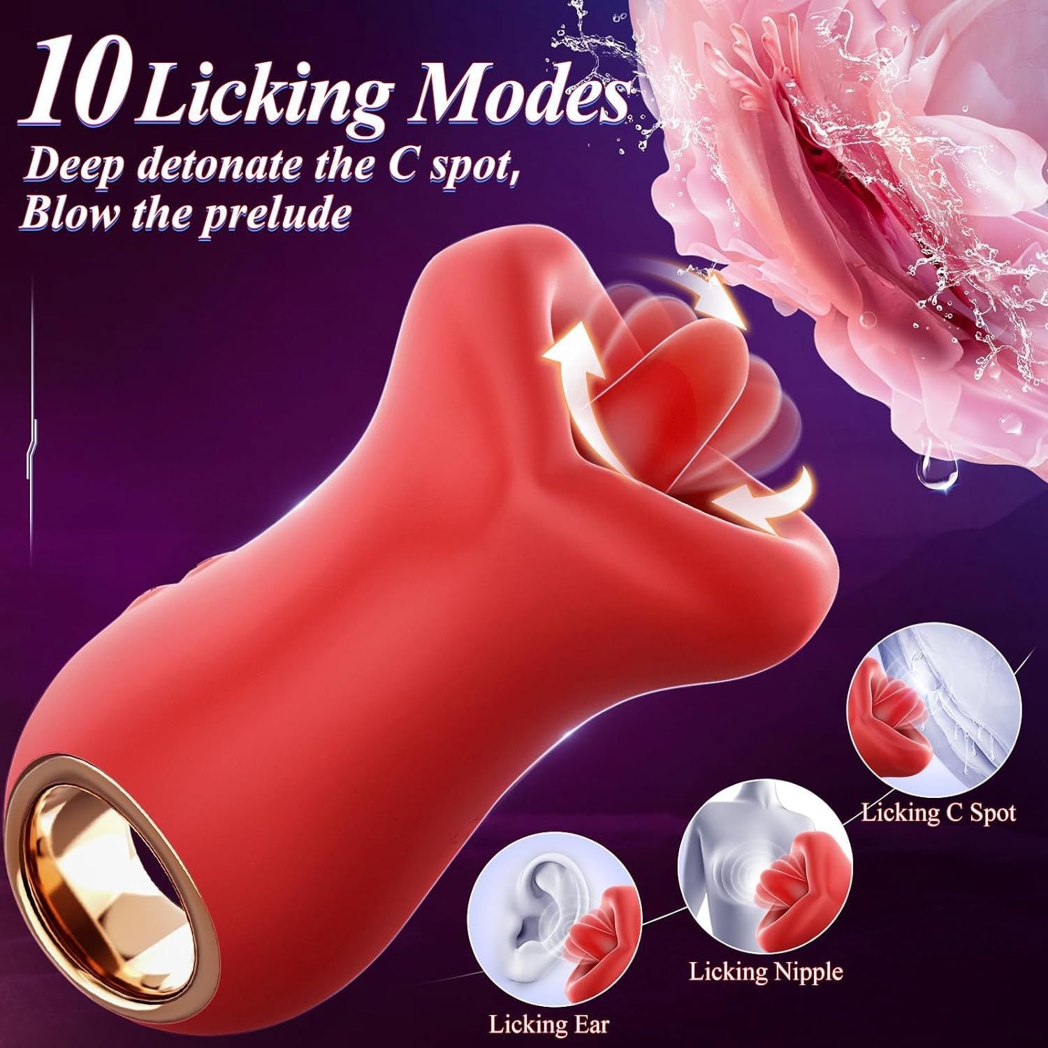 360° Triple-Action Rose Vibrator
