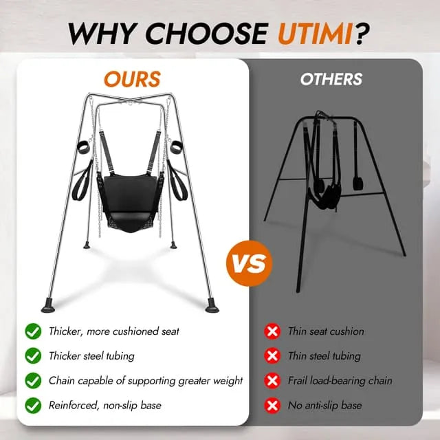 1000 Swing - Utimi Heavy-Duty Sex Swing Stand – Adjustable Couples Sling with 1000 lb Steel Frame