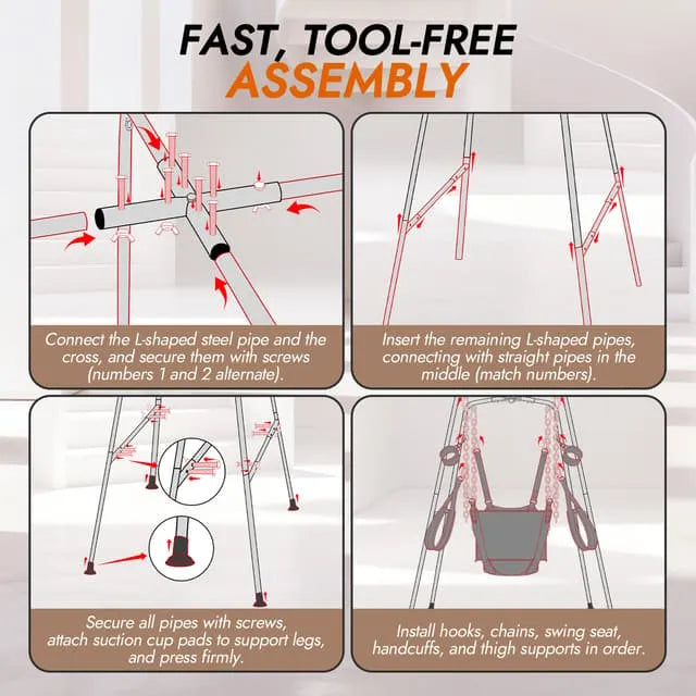 1000 Swing - Utimi Heavy-Duty Sex Swing Stand – Adjustable Couples Sling with 1000 lb Steel Frame